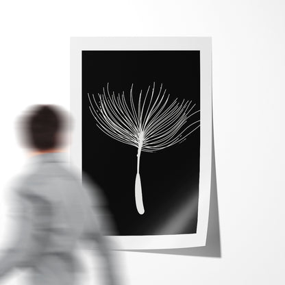 Minimalist Dandelion Seed Poster Modern Art Prints in Black And White-Vertical Posters NOT FRAMED-CetArt-8″x10″ inches-CetArt