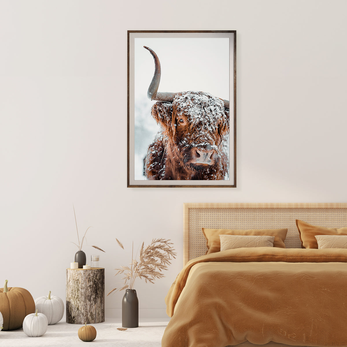 Scottish Highland Cow in Winter Posters Art Prints For Your Wall-Vertical Posters NOT FRAMED-CetArt-8″x10″ inches-CetArt