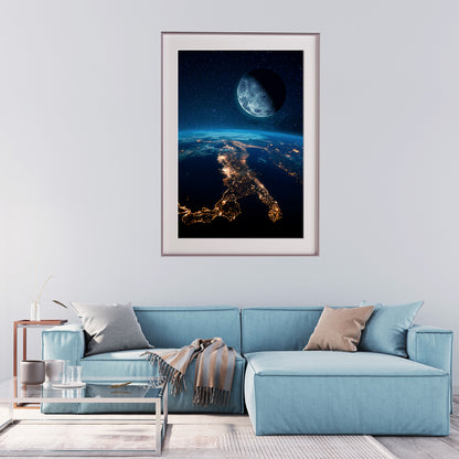 Earth's City Lights Posters For Wall Decor-Vertical Posters NOT FRAMED-CetArt-8″x10″ inches-CetArt