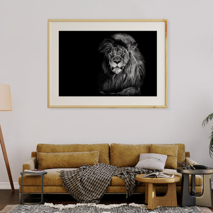 Lion King Portrait Black Poster Art Wall Decor-Horizontal Posters NOT FRAMED-CetArt-10″x8″ inches-CetArt