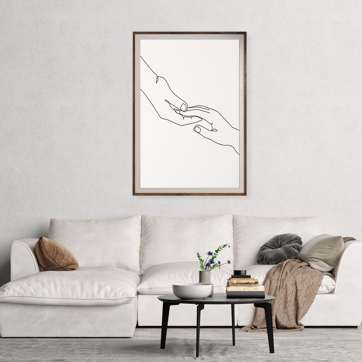 Trendy Minimalist Touch Hands Line Art Living Rooms Posters Wall Art Prints-Vertical Posters NOT FRAMED-CetArt-8″x10″ inches-CetArt