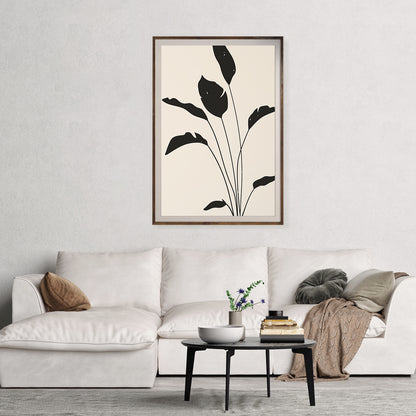 Monochrome Plant Silhouette Posters For Living Room Wall-Vertical Posters NOT FRAMED-CetArt-8″x10″ inches-CetArt