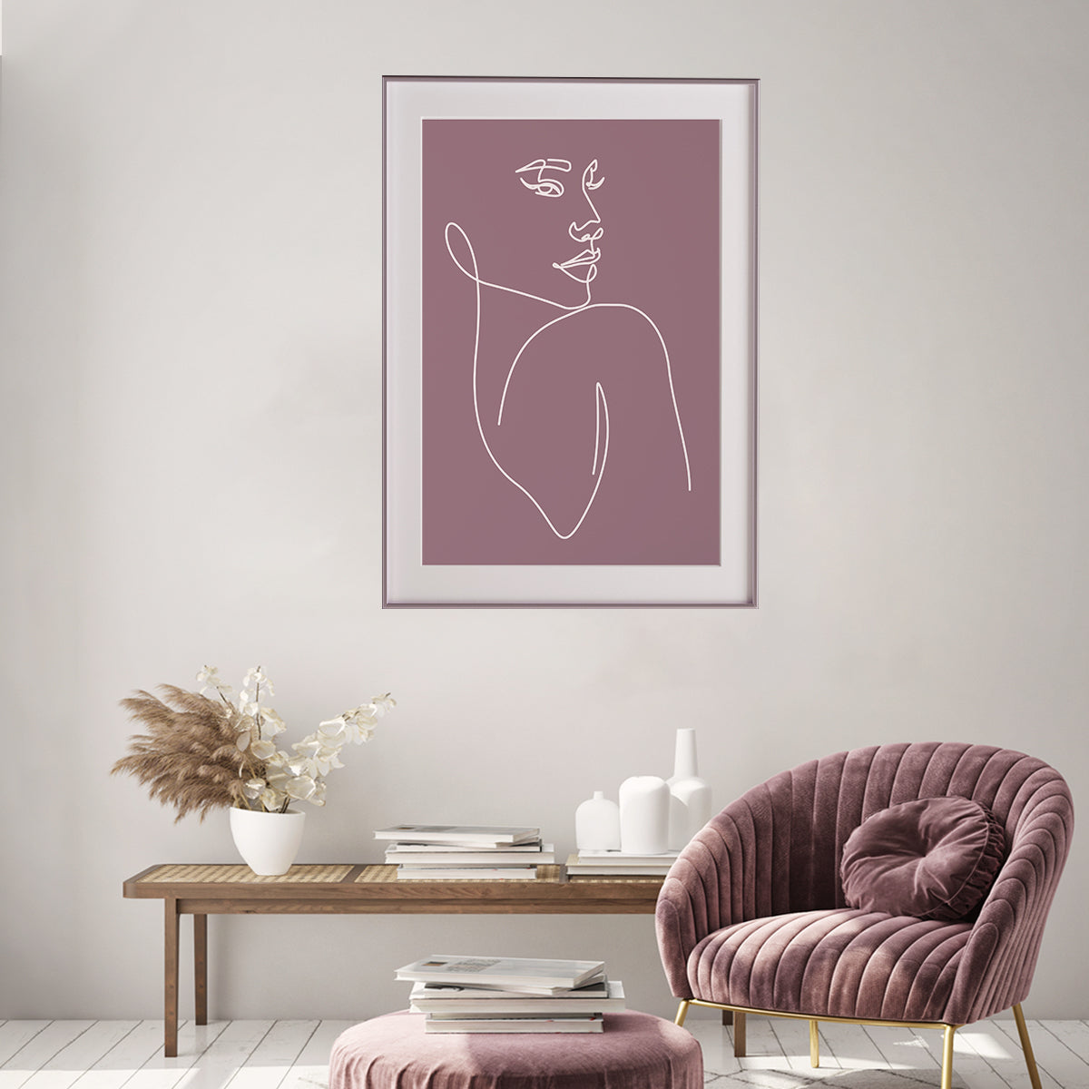 Abstract Line Art Woman Silhouette Living Rooms Posters Wall Art Prints-Vertical Posters NOT FRAMED-CetArt-8″x10″ inches-CetArt