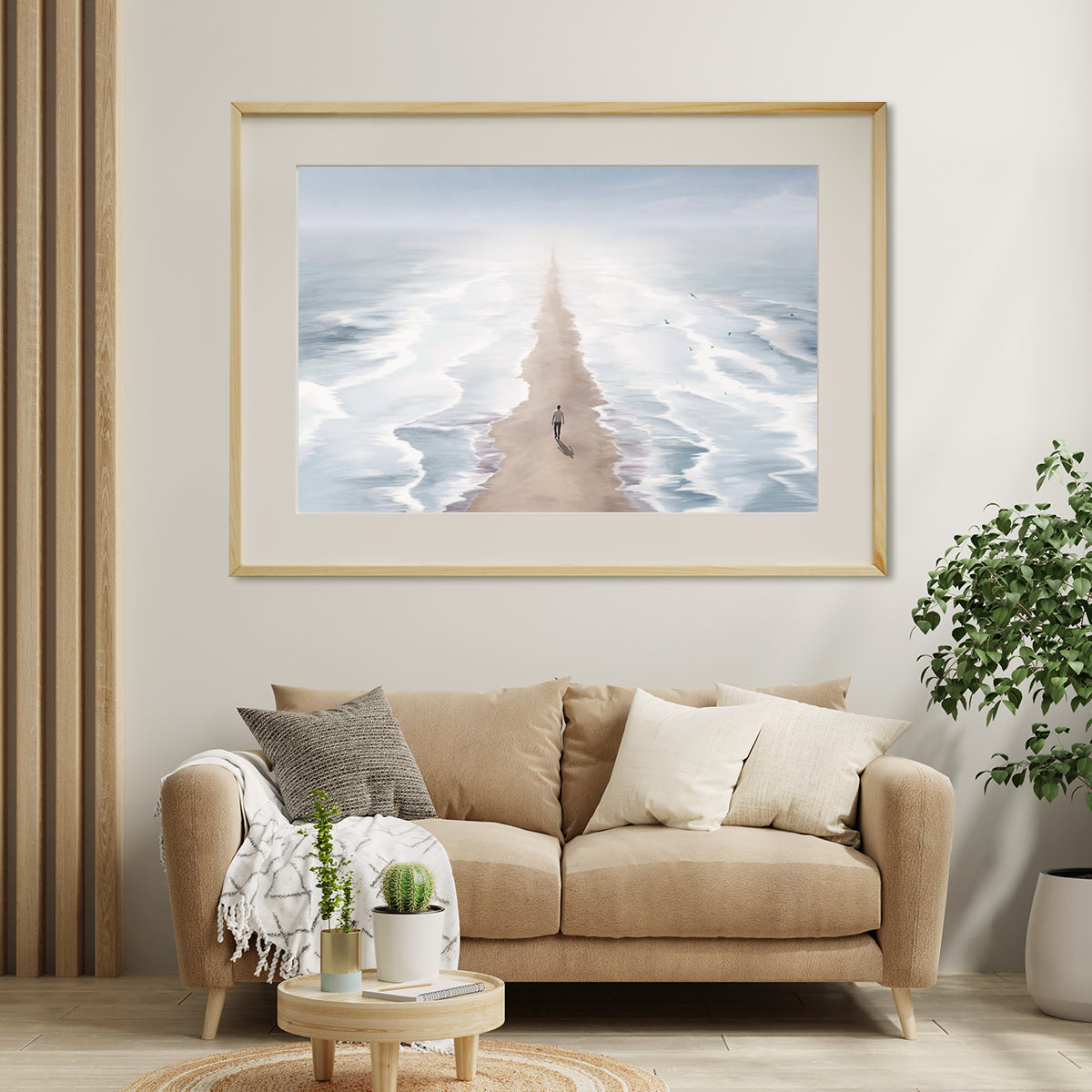 Man Walking in Beach Surreal Abstract Posters For Home Decor-Horizontal Posters NOT FRAMED-CetArt-10″x8″ inches-CetArt