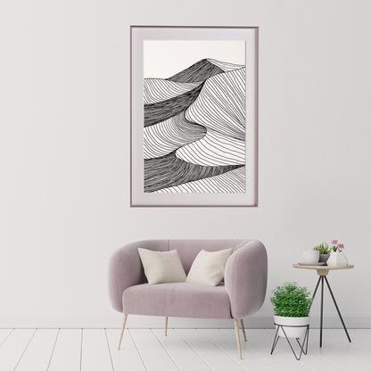 Abstract Black and White Mountain Landscape Posters Decor-Vertical Posters NOT FRAMED-CetArt-8″x10″ inches-CetArt