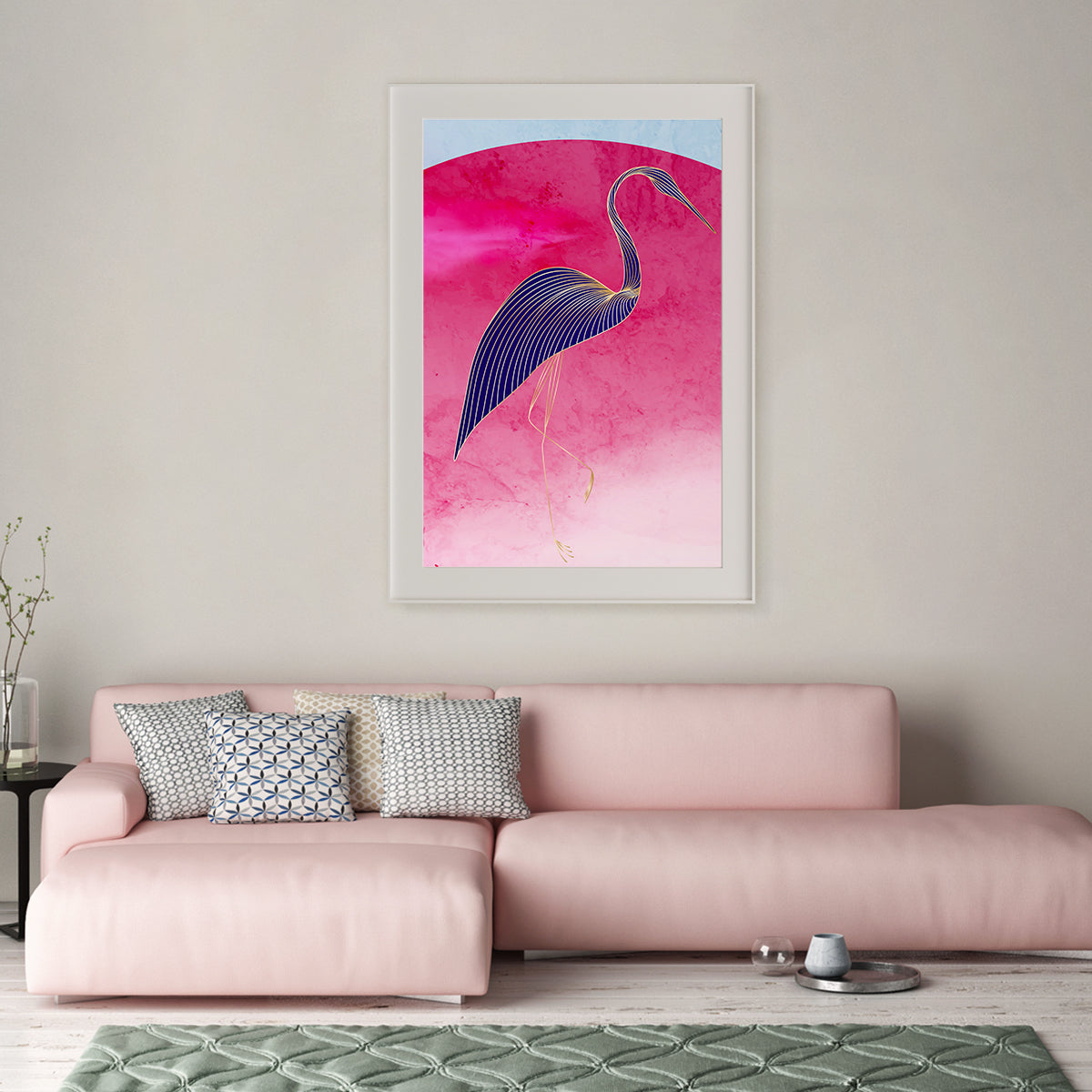 Abstract Japanese Crane Poster Print Modern Wall Art-Vertical Posters NOT FRAMED-CetArt-8″x10″ inches-CetArt