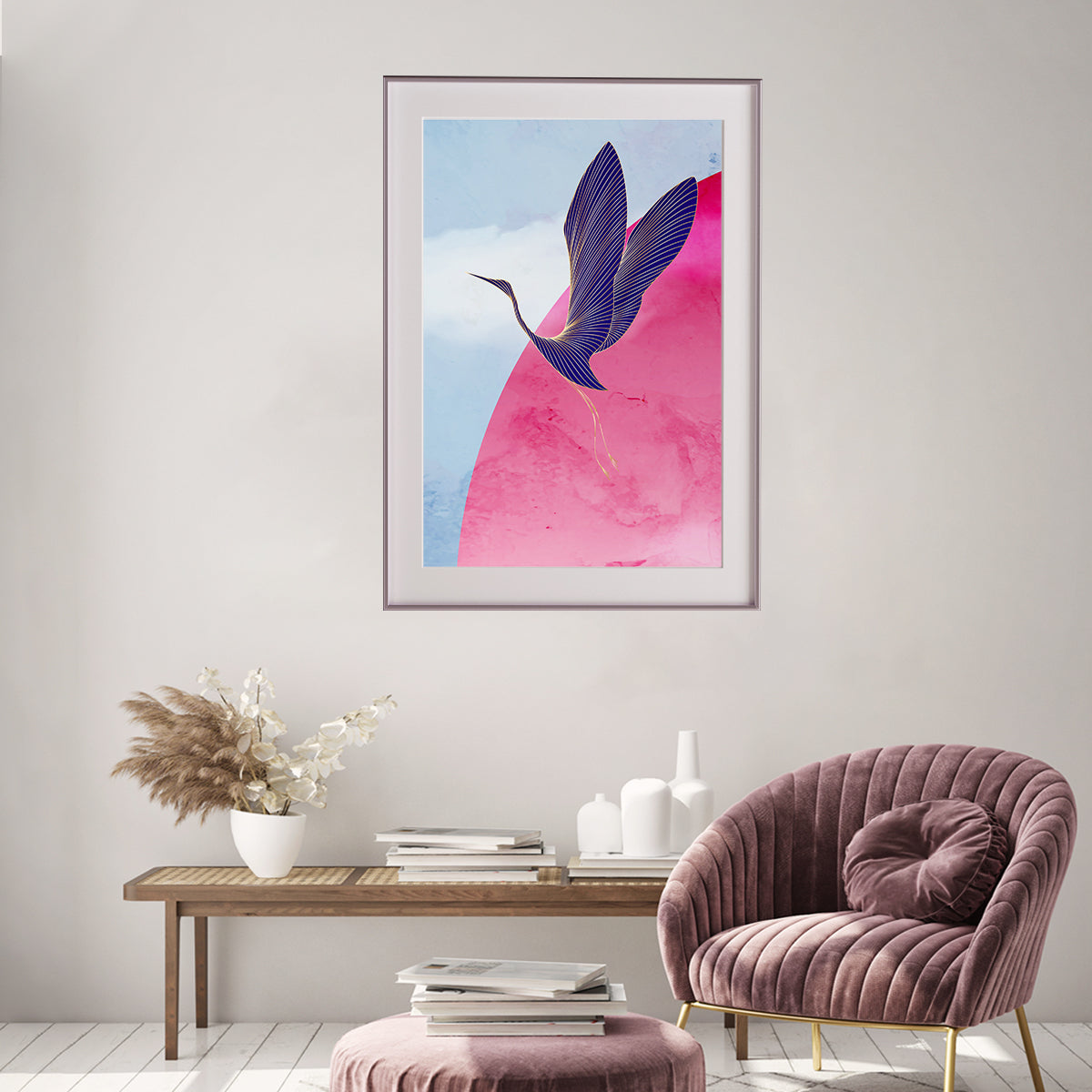 Abstract Japanese Crane Modern Art Poster-Vertical Posters NOT FRAMED-CetArt-8″x10″ inches-CetArt