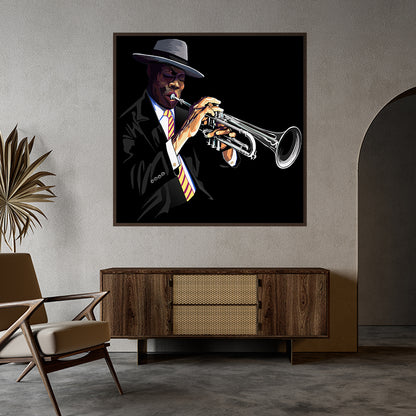 Trumpet Player Posters Prints-Square Posters NOT FRAMED-CetArt-8″x8″ inches-CetArt