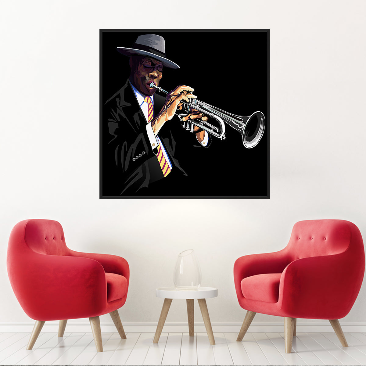 Trumpet Player Posters Prints-Square Posters NOT FRAMED-CetArt-8″x8″ inches-CetArt