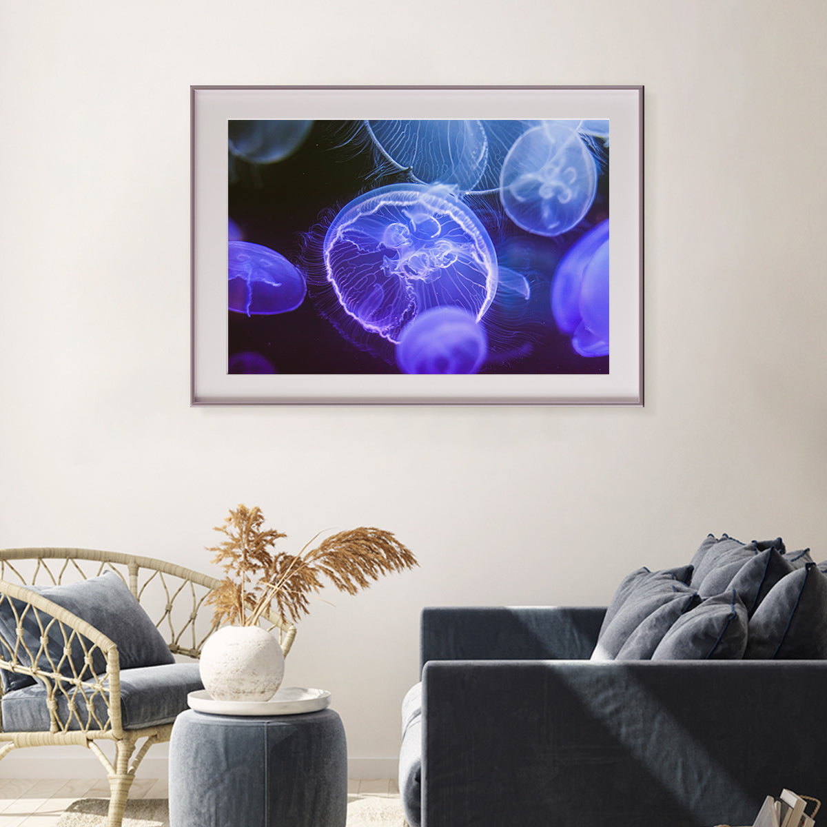 Beautiful Blue Jellyfish Poster Prints Wall Art-Horizontal Posters NOT FRAMED-CetArt-10″x8″ inches-CetArt