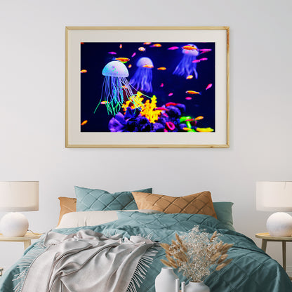 Beautiful Colorful Jellyfish Poster Decorations Ideas-Horizontal Posters NOT FRAMED-CetArt-10″x8″ inches-CetArt