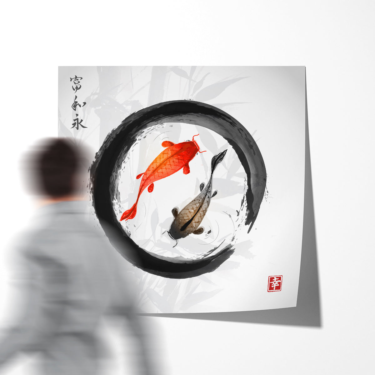 Red and Black Koi Carp Posters For Home Decor-Square Posters NOT FRAMED-CetArt-8″x8″ inches-CetArt