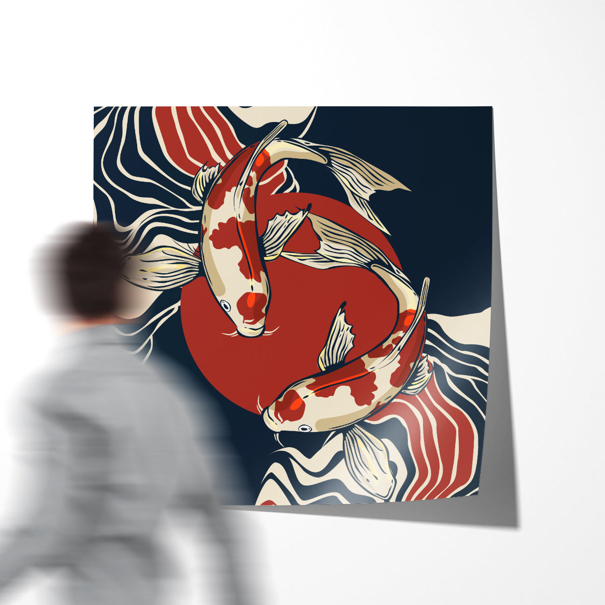 Koi Fish Modern Art Posters-Square Posters NOT FRAMED-CetArt-8″x8″ inches-CetArt