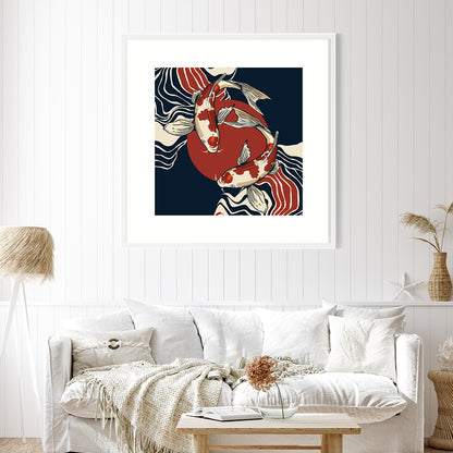 Koi Fish Modern Art Posters-Square Posters NOT FRAMED-CetArt-8″x8″ inches-CetArt