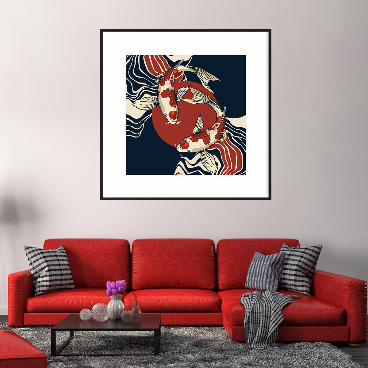 Koi Fish Modern Art Posters-Square Posters NOT FRAMED-CetArt-8″x8″ inches-CetArt