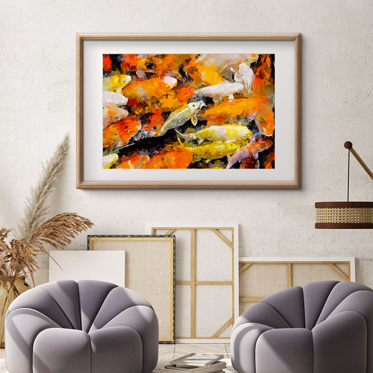 Abstract Japanese Koi Fishes Posters Modern Interior Decoration-Horizontal Posters NOT FRAMED-CetArt-10″x8″ inches-CetArt