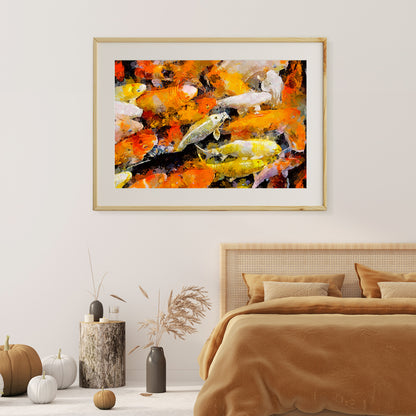 Abstract Japanese Koi Fishes Posters Modern Interior Decoration-Horizontal Posters NOT FRAMED-CetArt-10″x8″ inches-CetArt