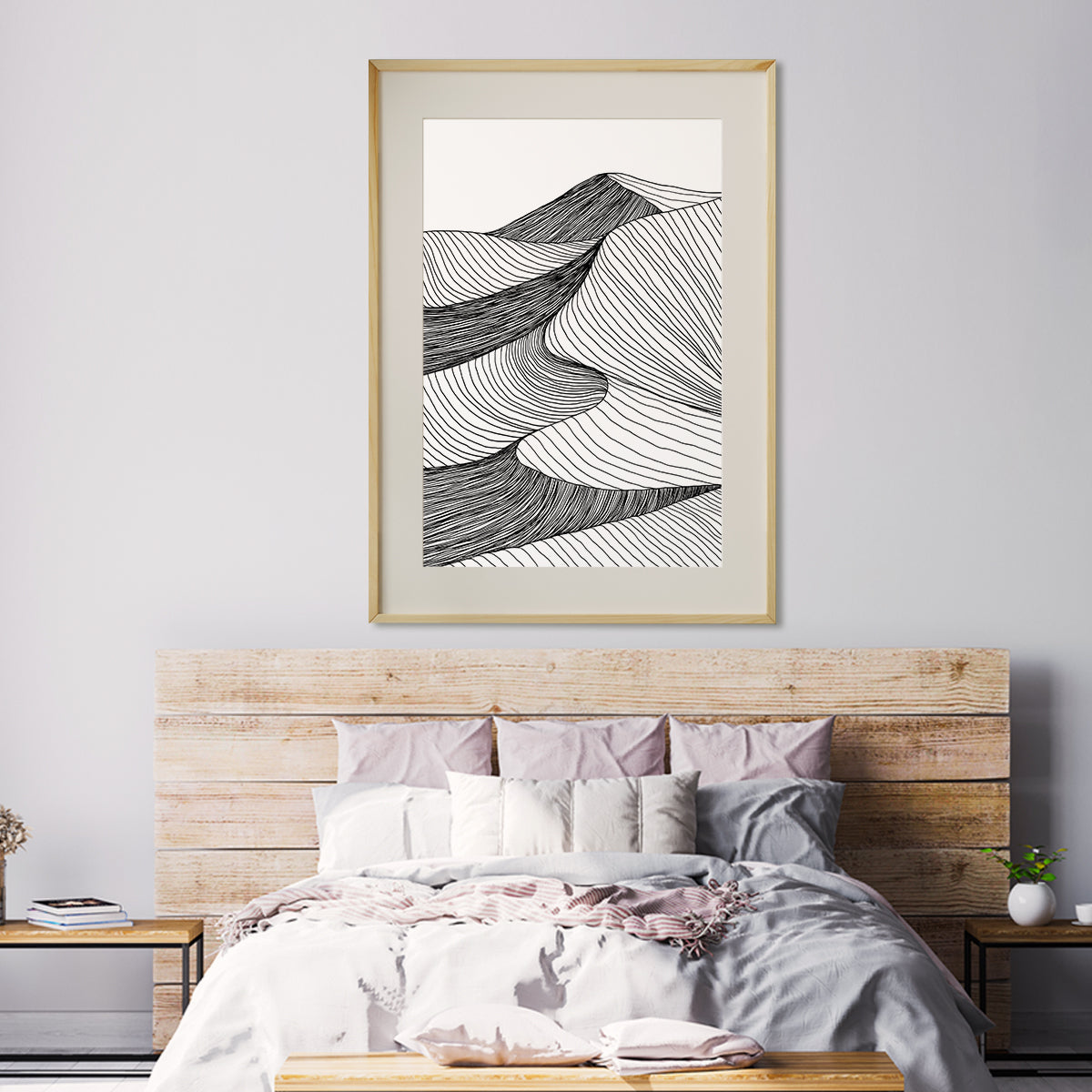 Abstract Black and White Mountain Landscape Posters Decor-Vertical Posters NOT FRAMED-CetArt-8″x10″ inches-CetArt