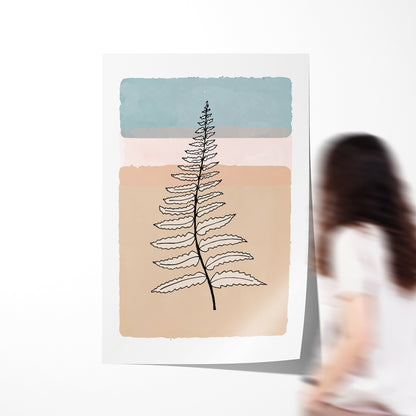 Minimalist Watercolor Foliage Boho Line Art Poster Print Modern Wall Art-Vertical Posters NOT FRAMED-CetArt-8″x10″ inches-CetArt