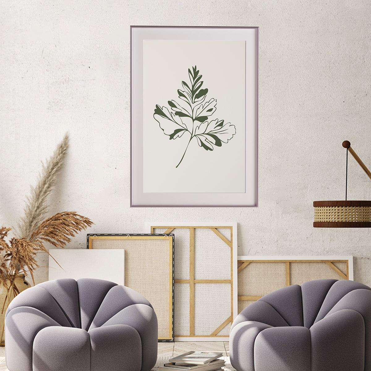 Minimalist Vintage Green Leaves Living Rooms Posters Wall Art Prints-Vertical Posters NOT FRAMED-CetArt-8″x10″ inches-CetArt