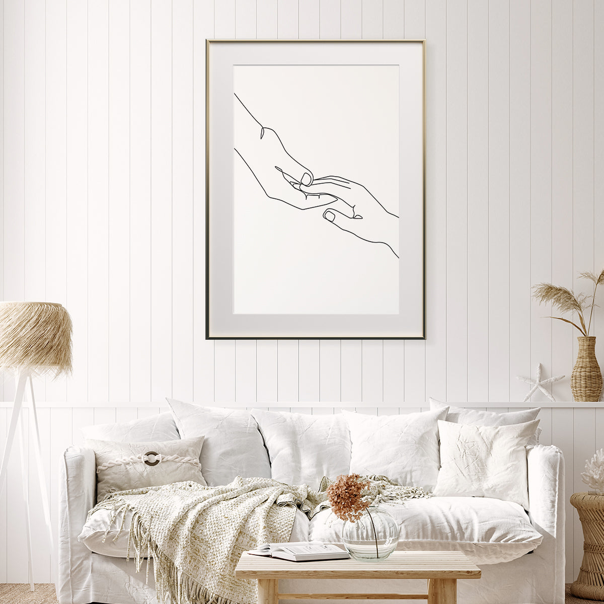 Trendy Minimalist Touch Hands Line Art Living Rooms Posters Wall Art Prints-Vertical Posters NOT FRAMED-CetArt-8″x10″ inches-CetArt