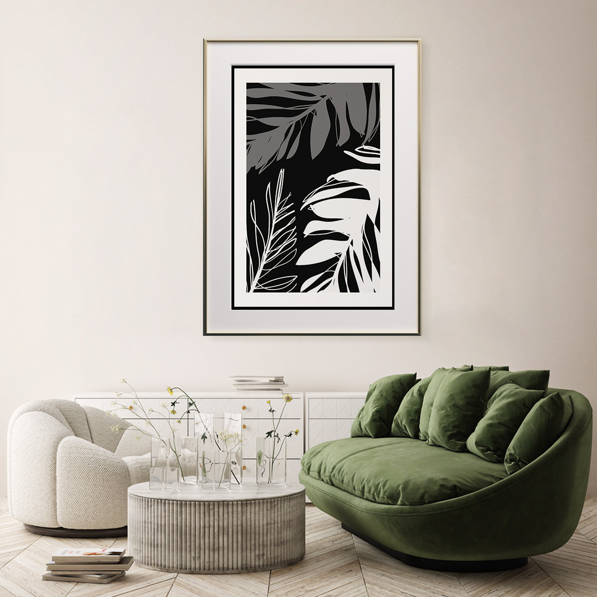 Black White Leaf Art Posters-Vertical Posters NOT FRAMED-CetArt-8″x10″ inches-CetArt