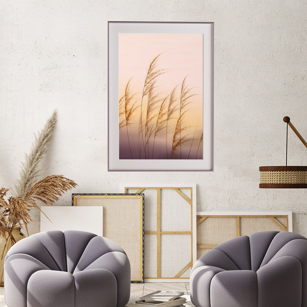 Pampas Grass Beige Botanical Posters Wall Art Print-Vertical Posters NOT FRAMED-CetArt-8″x10″ inches-CetArt