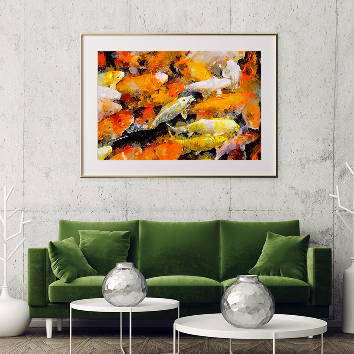 Abstract Japanese Koi Fishes Posters Modern Interior Decoration-Horizontal Posters NOT FRAMED-CetArt-10″x8″ inches-CetArt