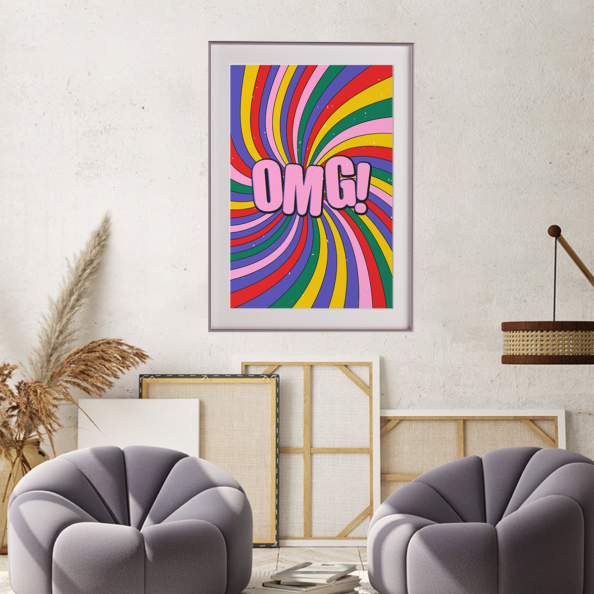 Abstract Multicolor Pop Art OMG Poster-Vertical Posters NOT FRAMED-CetArt-8″x10″ inches-CetArt