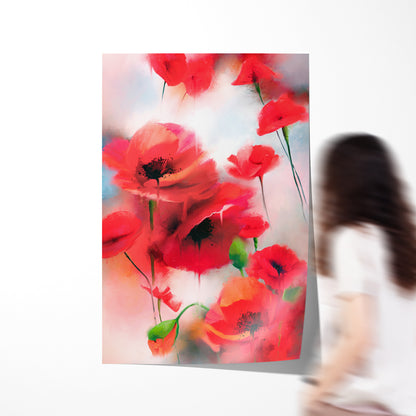 Abstract Poppies Contemporary Posters Wall Art Prints-Vertical Posters NOT FRAMED-CetArt-8″x10″ inches-CetArt