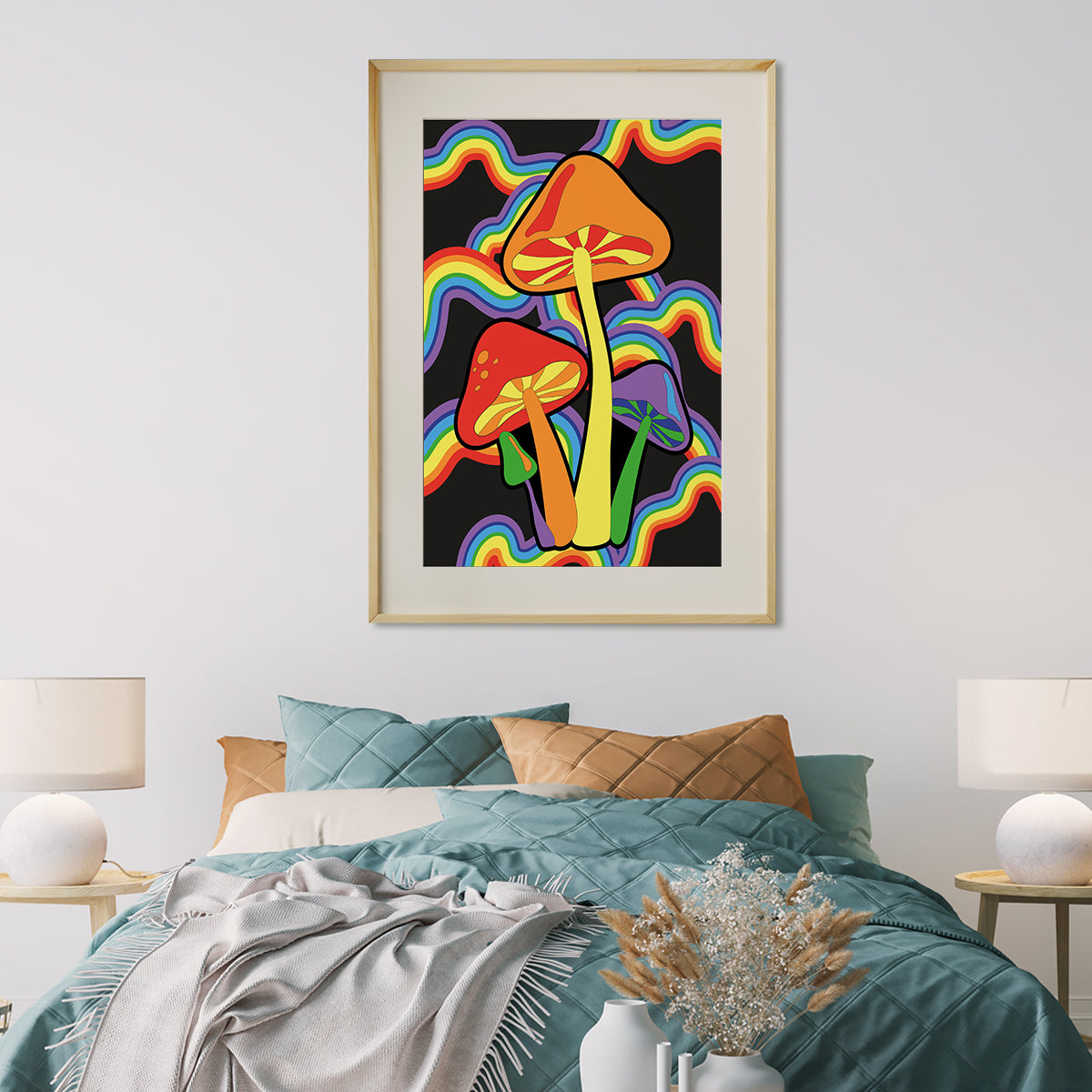 Rainbow Mushrooms Poster Print Modern Wall Art-Vertical Posters NOT FRAMED-CetArt-8″x10″ inches-CetArt