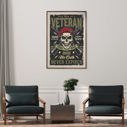 Vintage Skulls Veteran Posters And Wall Art Prints For Living Room-Vertical Posters NOT FRAMED-CetArt-8″x10″ inches-CetArt