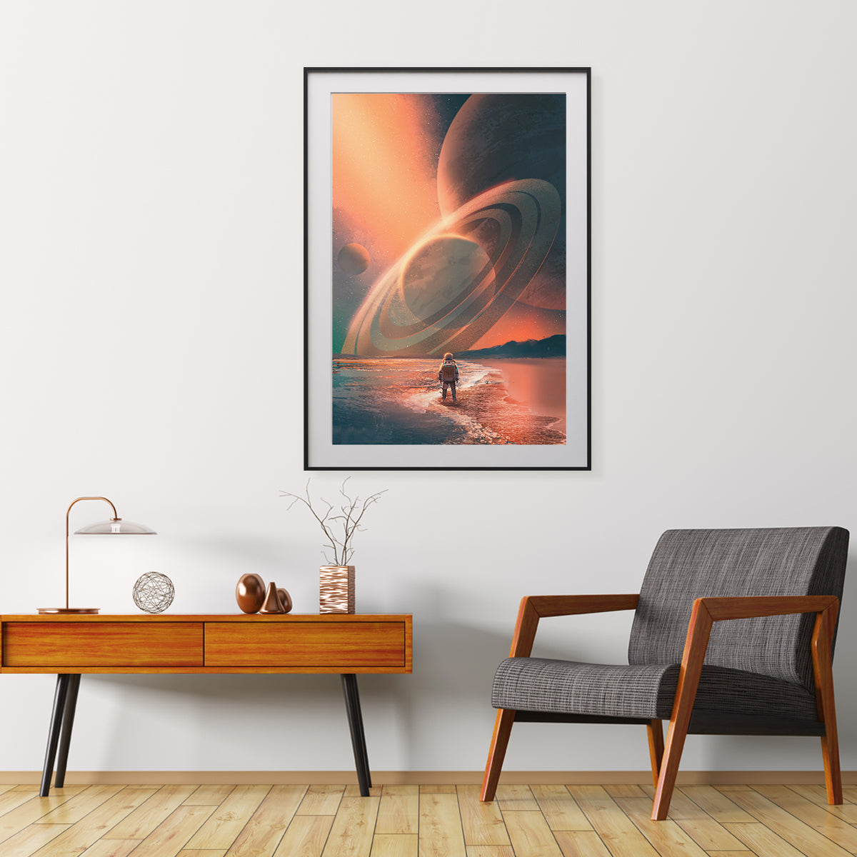 Alone Astronaut is Sea Looking Into Space Modern Art Poster-Vertical Posters NOT FRAMED-CetArt-8″x10″ inches-CetArt