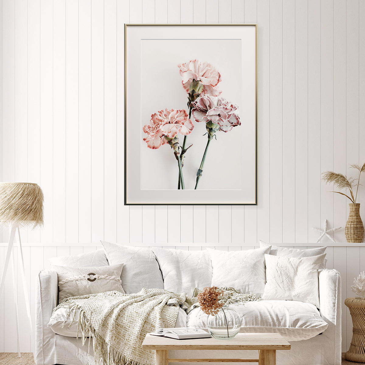 Minimalistic Pink Carnation Flowers Poster-Vertical Posters NOT FRAMED-CetArt-8″x10″ inches-CetArt