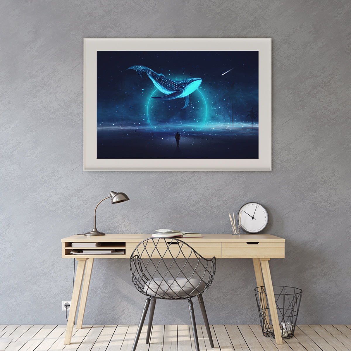 Fantasy Whale in Sky Art Posters For Home Decor-Horizontal Posters NOT FRAMED-CetArt-10″x8″ inches-CetArt