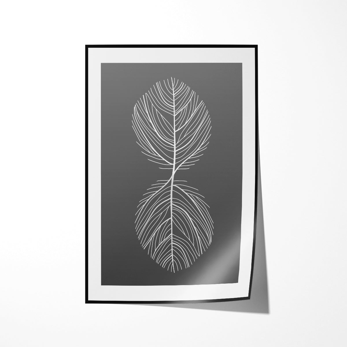 Abstract Leaf Line Art in Black White Office Posters Wall Art-Vertical Posters NOT FRAMED-CetArt-8″x10″ inches-CetArt