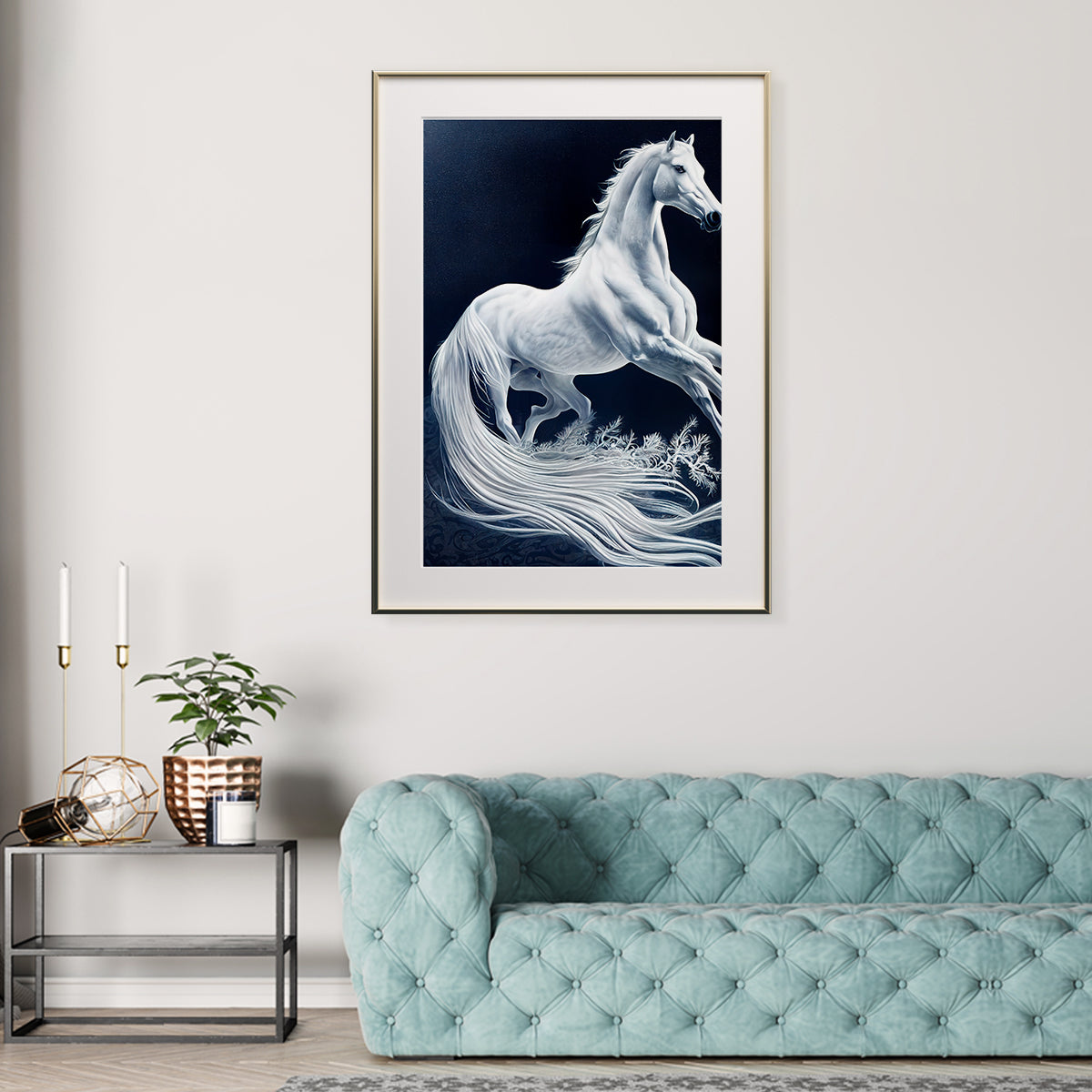 Beautiful White Horse Posters For Office And Home Decor-Vertical Posters NOT FRAMED-CetArt-8″x10″ inches-CetArt