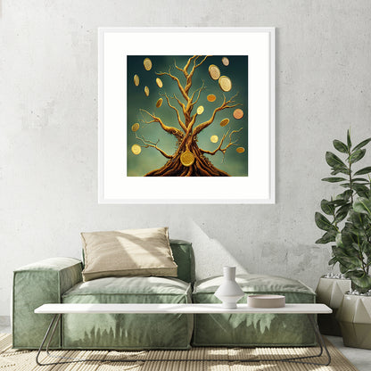 Money Tree Poster Print Modern Wall Art-Square Posters NOT FRAMED-CetArt-8″x8″ inches-CetArt