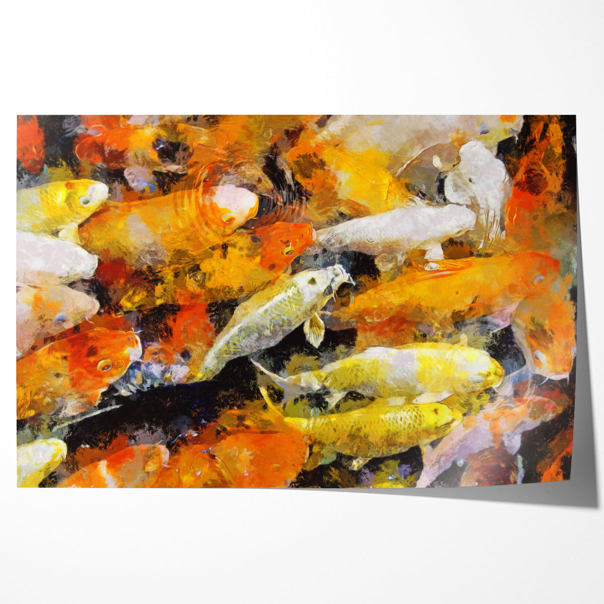 Abstract Japanese Koi Fishes Posters Modern Interior Decoration-Horizontal Posters NOT FRAMED-CetArt-10″x8″ inches-CetArt