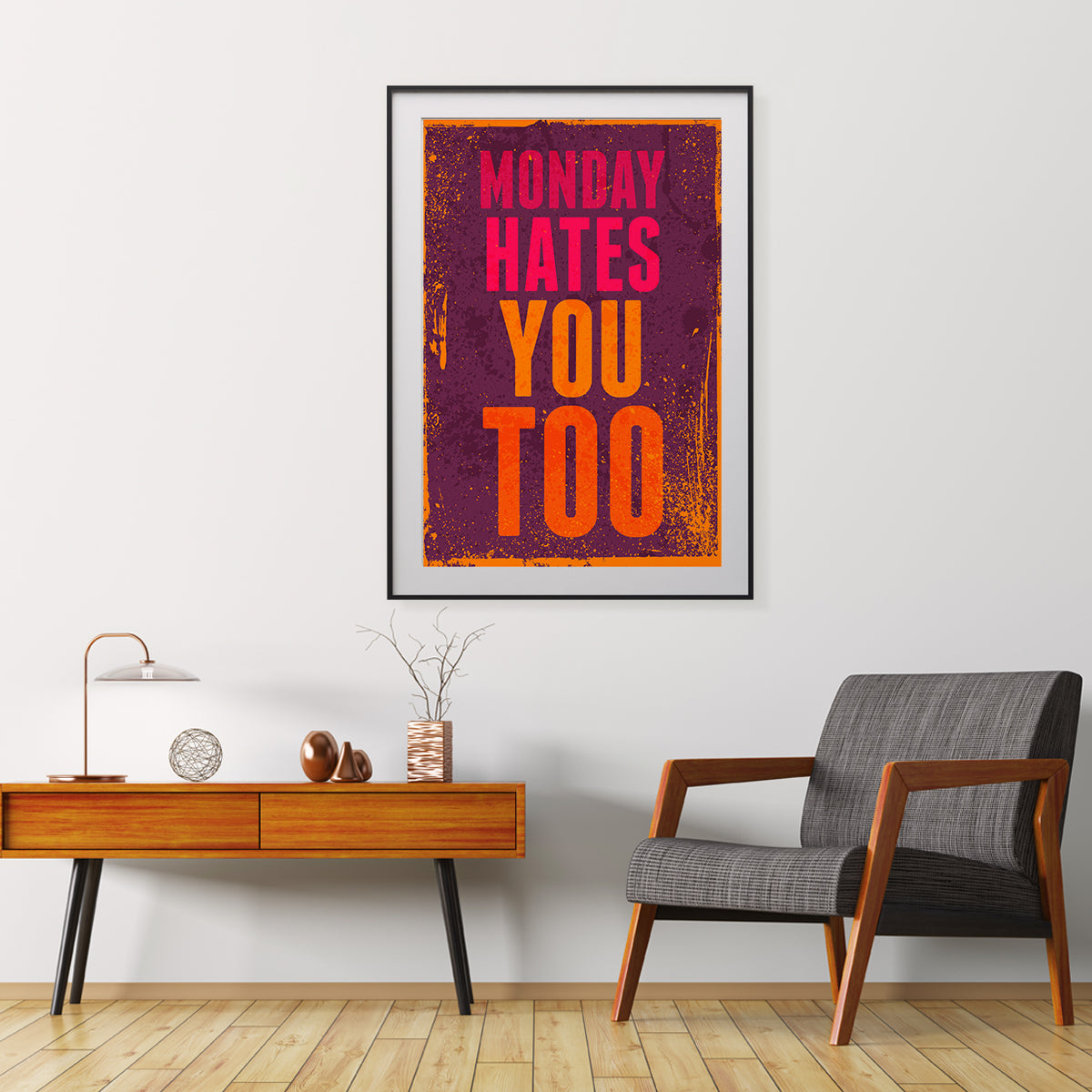 Monday Hates You Too Quote Wall Art Vintage Posters-Vertical Posters NOT FRAMED-CetArt-8″x10″ inches-CetArt