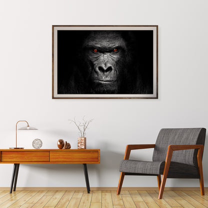 Gorilla Black White Portrait Poster For Home Decor-Horizontal Posters NOT FRAMED-CetArt-10″x8″ inches-CetArt