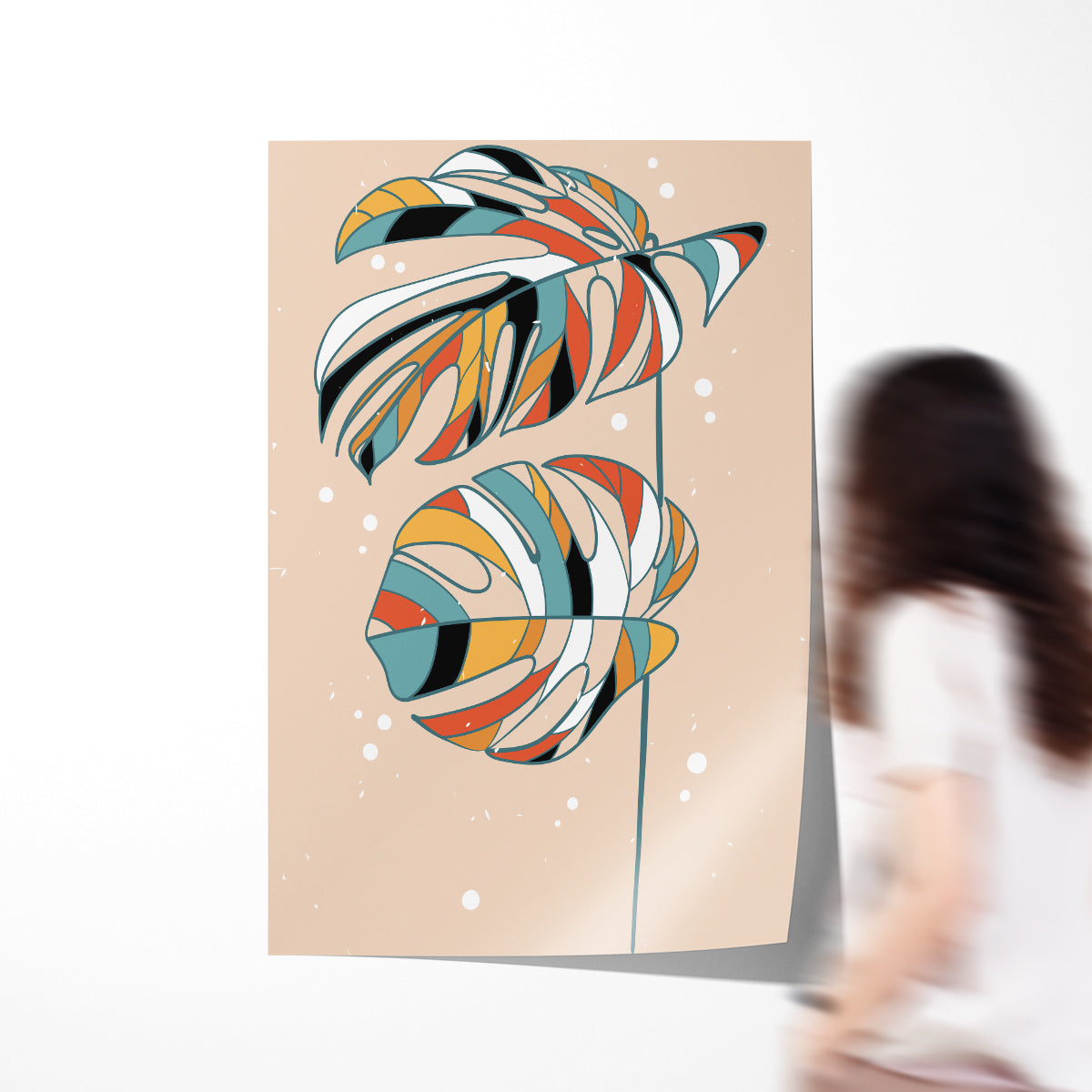 Colorful Abstract Minimalistic Monstera Posters Wall Art Prints-Vertical Posters NOT FRAMED-CetArt-8″x10″ inches-CetArt