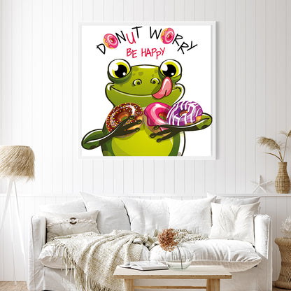 Frog with Donuts Creative Posters For Home Decor-Square Posters NOT FRAMED-CetArt-8″x8″ inches-CetArt