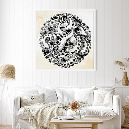 Octopus Tentacles Modern Art Prints Posters-Square Posters NOT FRAMED-CetArt-8″x8″ inches-CetArt