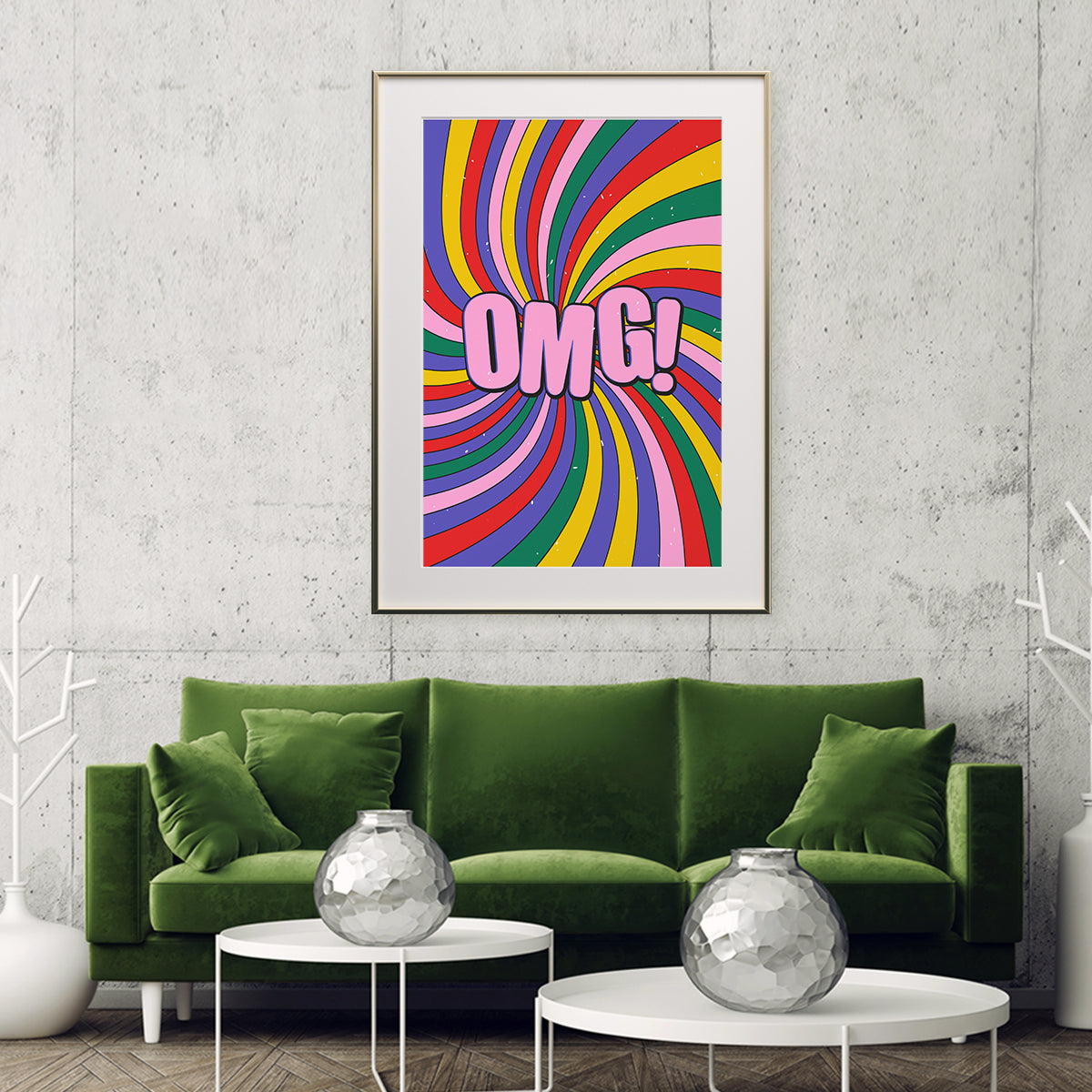 Abstract Multicolor Pop Art OMG Poster-Vertical Posters NOT FRAMED-CetArt-8″x10″ inches-CetArt