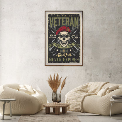 Vintage Skulls Veteran Posters And Wall Art Prints For Living Room-Vertical Posters NOT FRAMED-CetArt-8″x10″ inches-CetArt