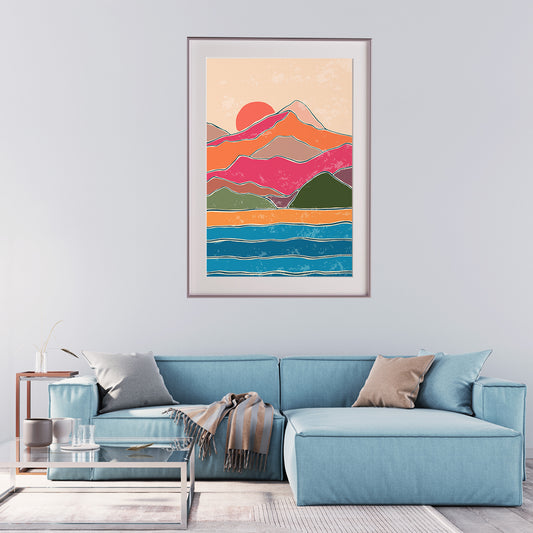 Multicolor Mountain Landscape Modern Posters For Home Decor-Vertical Posters NOT FRAMED-CetArt-8″x10″ inches-CetArt