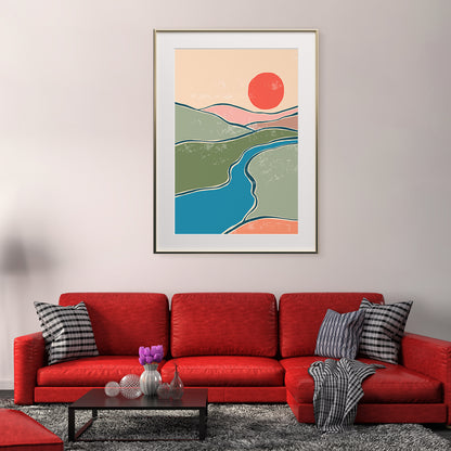 Mountain Sunset Landscape Multicolor Poster Prints Wall Art-Vertical Posters NOT FRAMED-CetArt-8″x10″ inches-CetArt