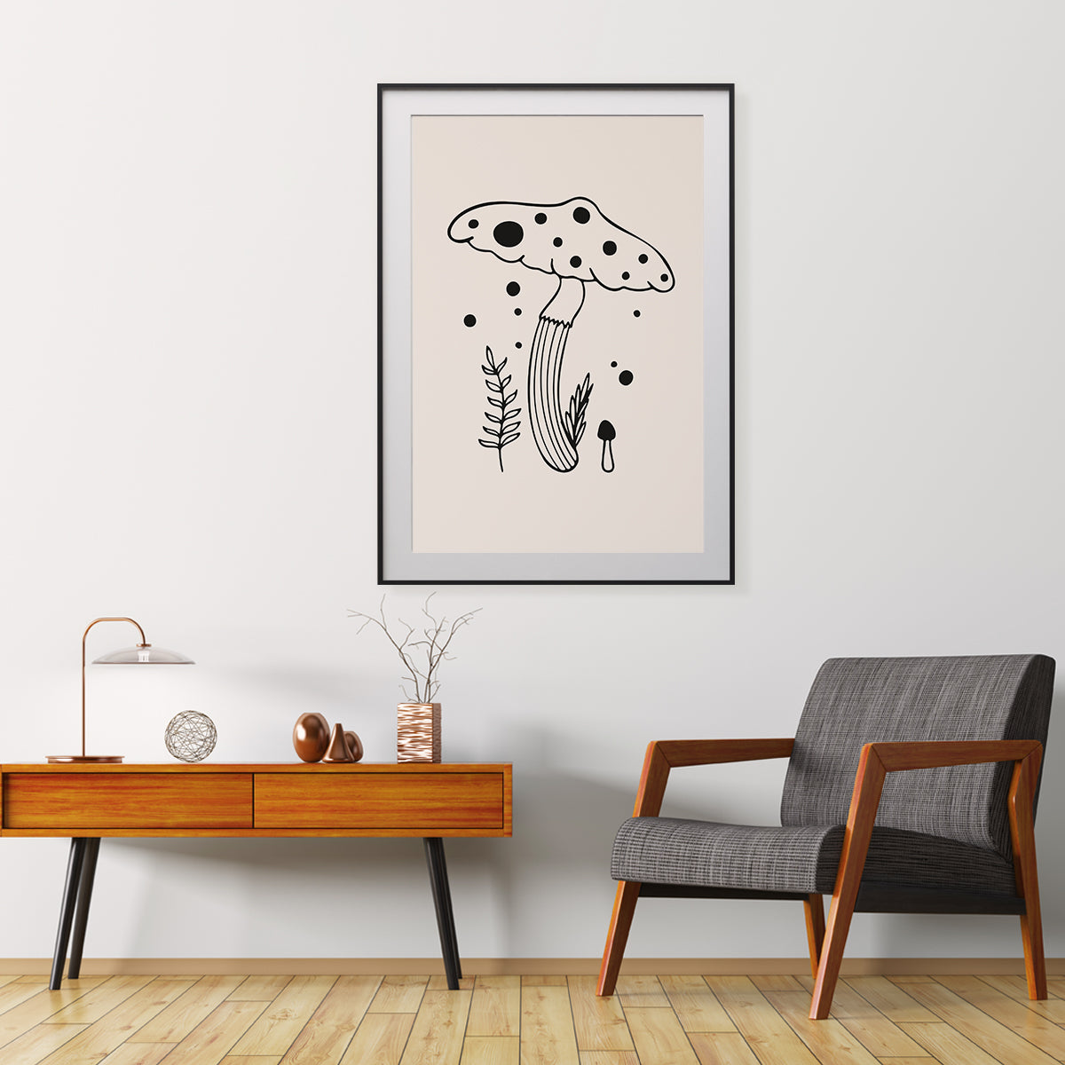 Vintage Mushroom Modern Art Prints And Posters-Vertical Posters NOT FRAMED-CetArt-8″x10″ inches-CetArt