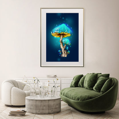 Mystical Mushrooms Modern Art Poster-Vertical Posters NOT FRAMED-CetArt-8″x10″ inches-CetArt